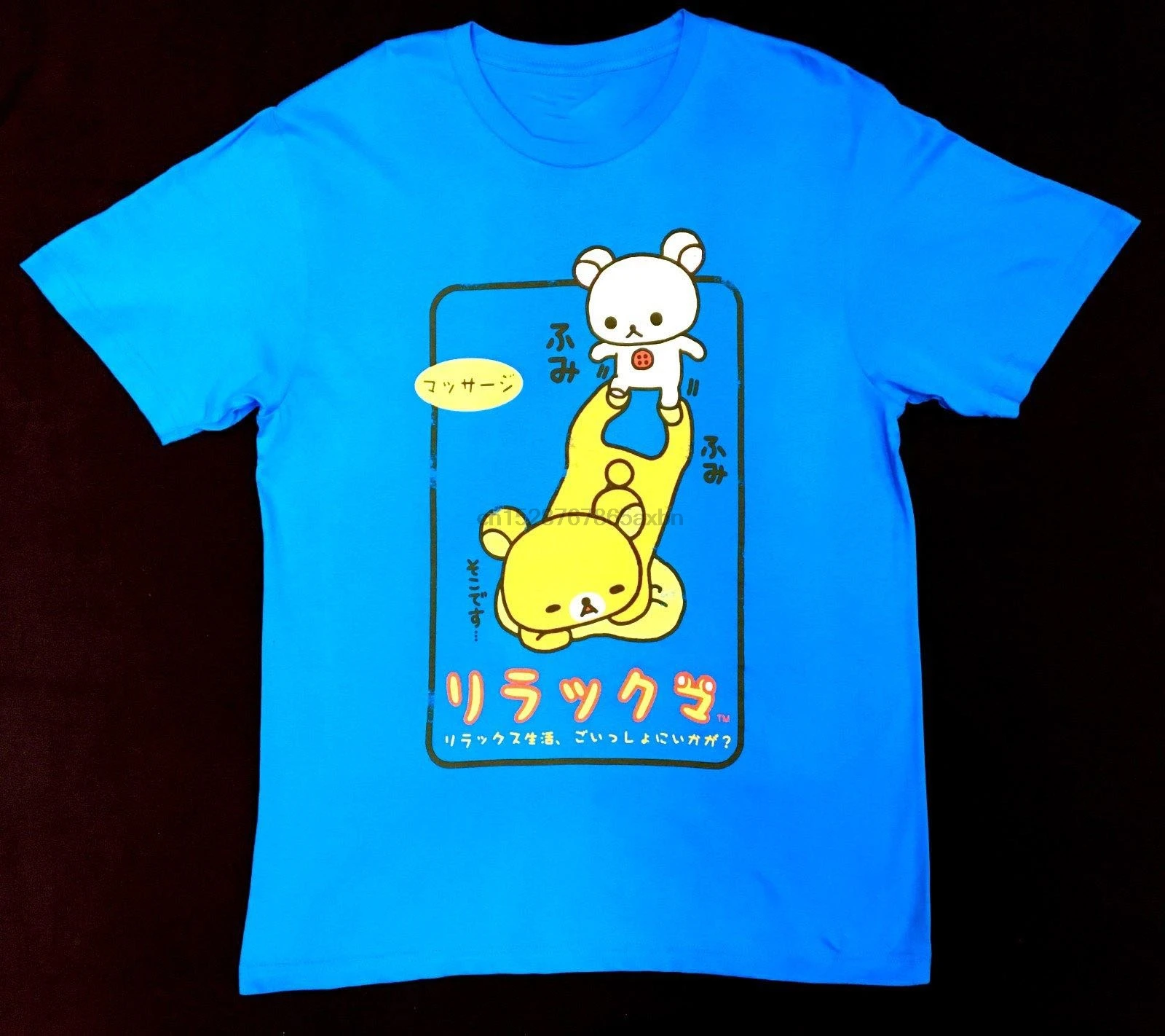 Kawaii Fat Cat Аниме рилаккума и KORILAKKUMA футболка Posheaen NTWT 100% аутентичная Лицензированная