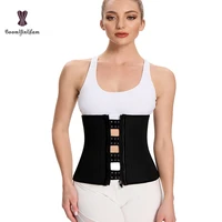 latex zip and hook slimming girdle waist trimmer belt chest binder fajas shapers korset women