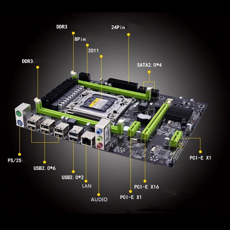 HOT-X79M Pro Материнская плата для Intel Lga 2011 E5 2640 2650 2660 2680 Ddr3 1333/1600/1866 МГц 32 Гб M.2 Pci-E M-Atx материнская плата