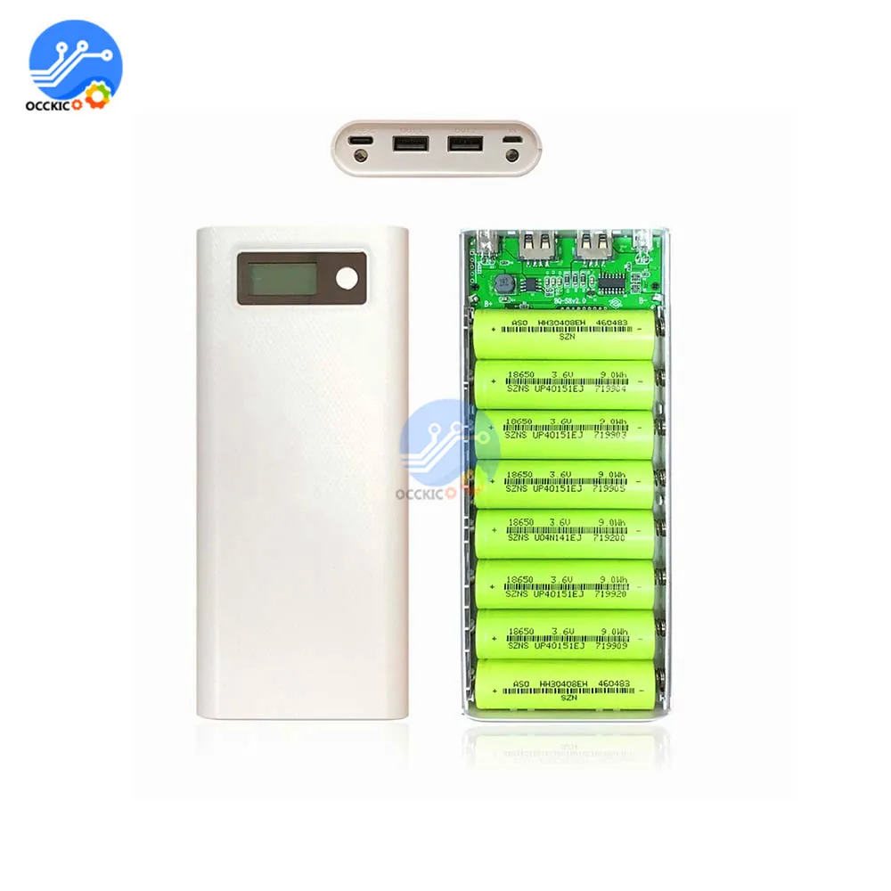 Набор сделай сам чехол для портативного зарядного устройства 2 USB 8*18650 ЖК дисплей