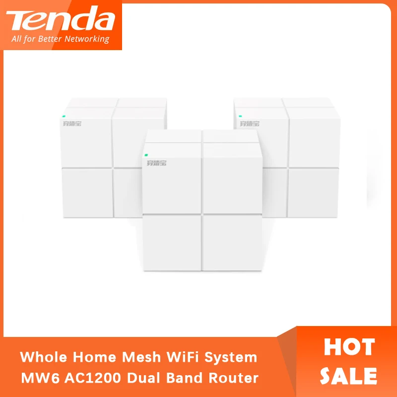 

Wi-Fi-роутер Tenda MW6, 2,4/5,0 ГГц, 11AC, Wi-Fi