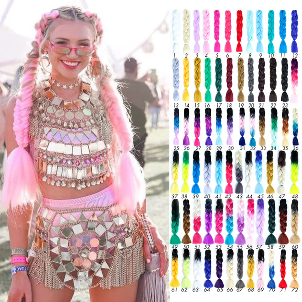 LANLAN Джамбо косички аксессуары для волос длинные Омбре синтетические плетеные