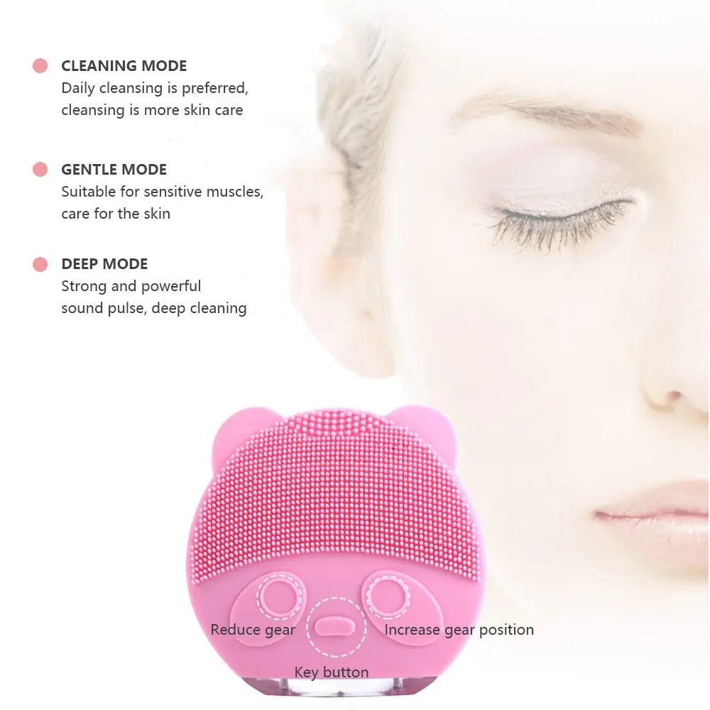 Силиконовая электрическая кисть для очистки дица Водонепроницаемая