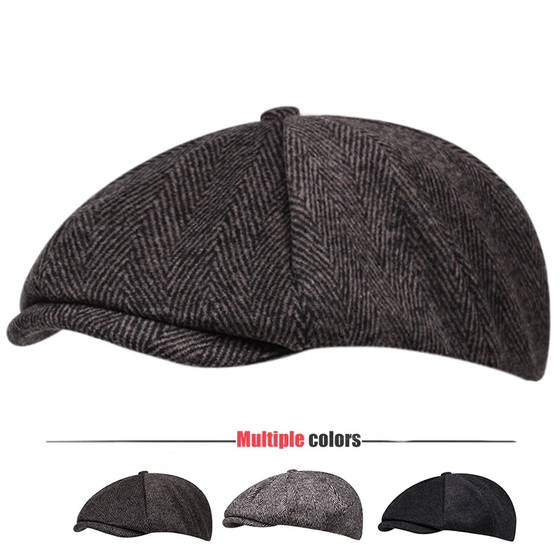 

Новый берет 2021 года, шерстяная шляпа газетчика, классическая восьмиугольная шляпа в стиле ретро, модная мужская шляпа с острыми козырьками, ...