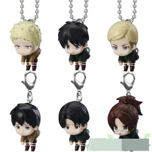 Anime Attack on Titan Original capsule toy hanging collection 2 Eren Erwin Smith Levi Ackerman Reiner Bertolt  6pcs figure