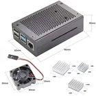 Raspberry Pi 4 Модель B черный темно-серый чехол из алюминиевого сплава корпус Пассивного Охлаждения металлический корпус теплоотвод для Pi 4