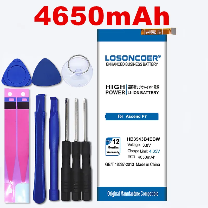 100% Оригинальный LOSONCOER высокое качество батарея 4650 мА/ч HB3543B4EBW Чехол для