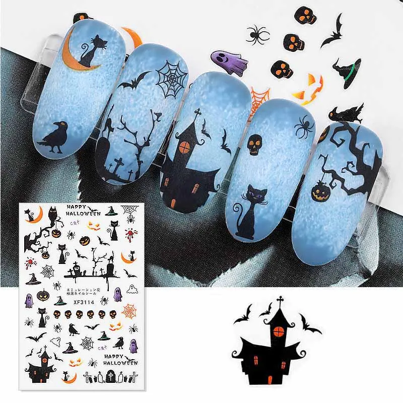 Водонепроницаемый Хэллоуин Тыква эльф летучая мышь ведьма шаблон клей 3D