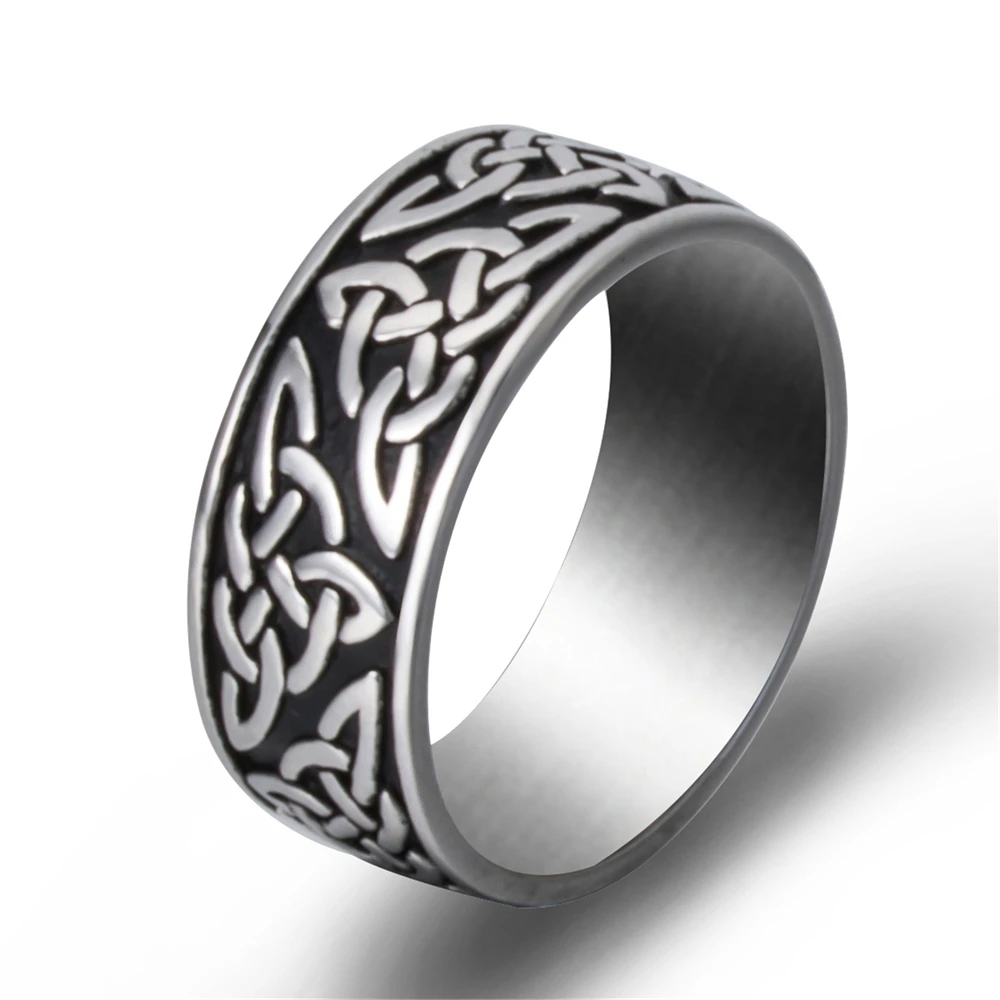 

Elfasio Vintage Celtics Knot Ring Band 316l Stainless Steel Norse Viking Rings Women Men Nordic Jewelry