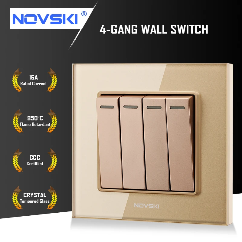 4-GANG 16A настенный выключатель NOVSKI немецкая герметичная огнестойкая панель из