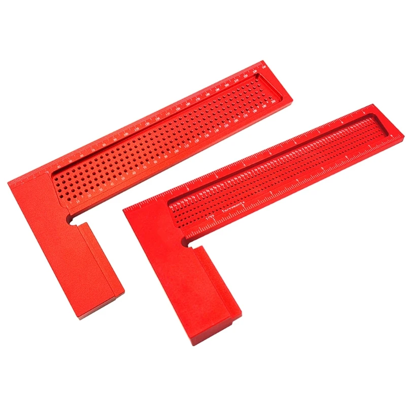 

Woodworking Square Hole Marking Guage Aluminum Alloy 90 Degree Ruler Scriber Compatible with Carpenters 200mm/8 inch