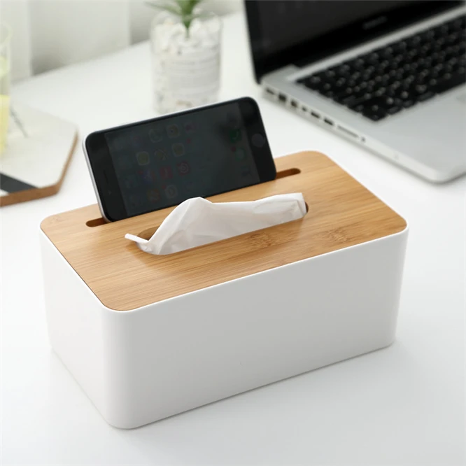 EMS 10pcs Wooden Cover Paper Rack Elegant Royal Car Home Rectangle Shaped Tissue Box Container Towel Napkin Tissue Holder