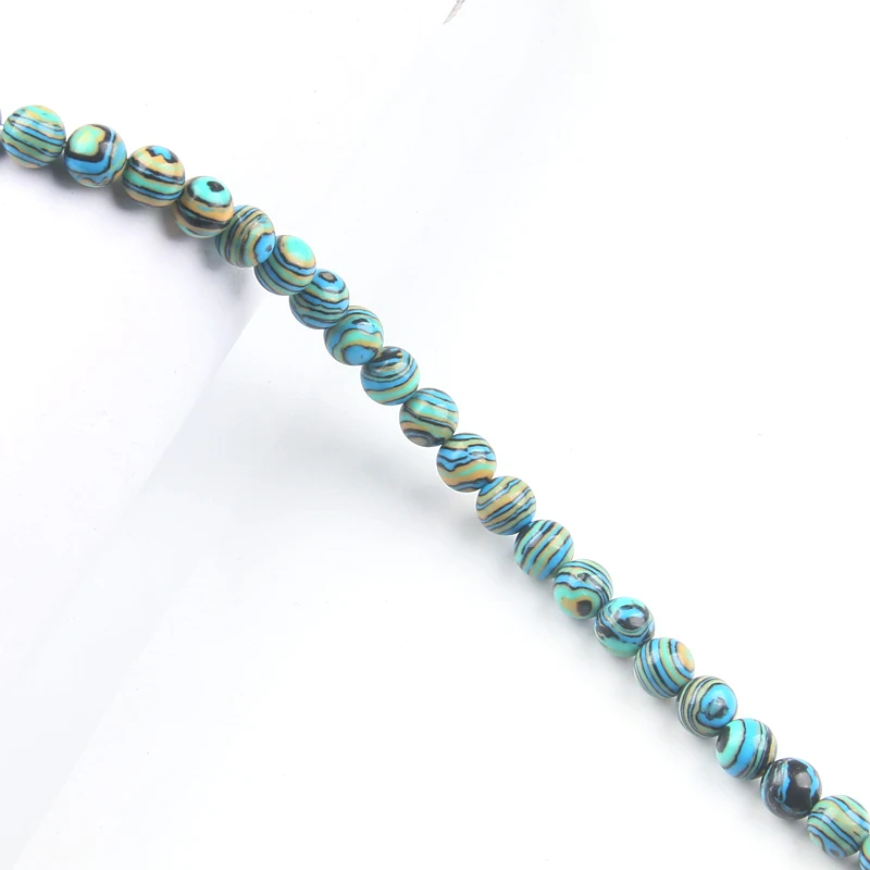 

Natural Round Mixed Color Malachite Loose Bead 4/6/8/10mm for DIY Jewelry Making Bracelet Accessories
