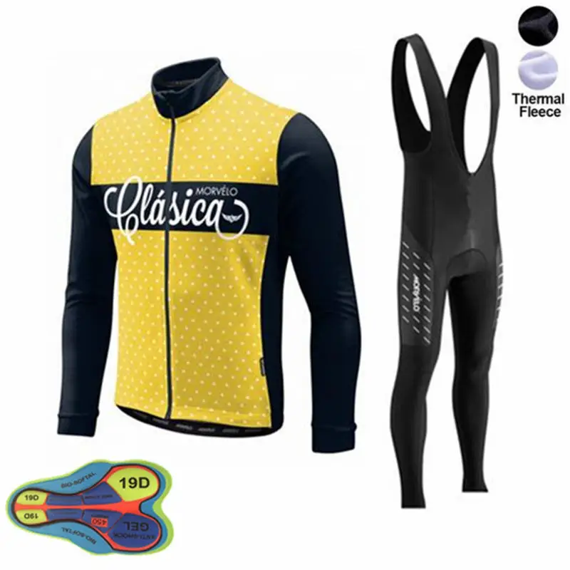 Зимняя термо флисовая Мужская велосипедная одежда для велоспорта с длинными