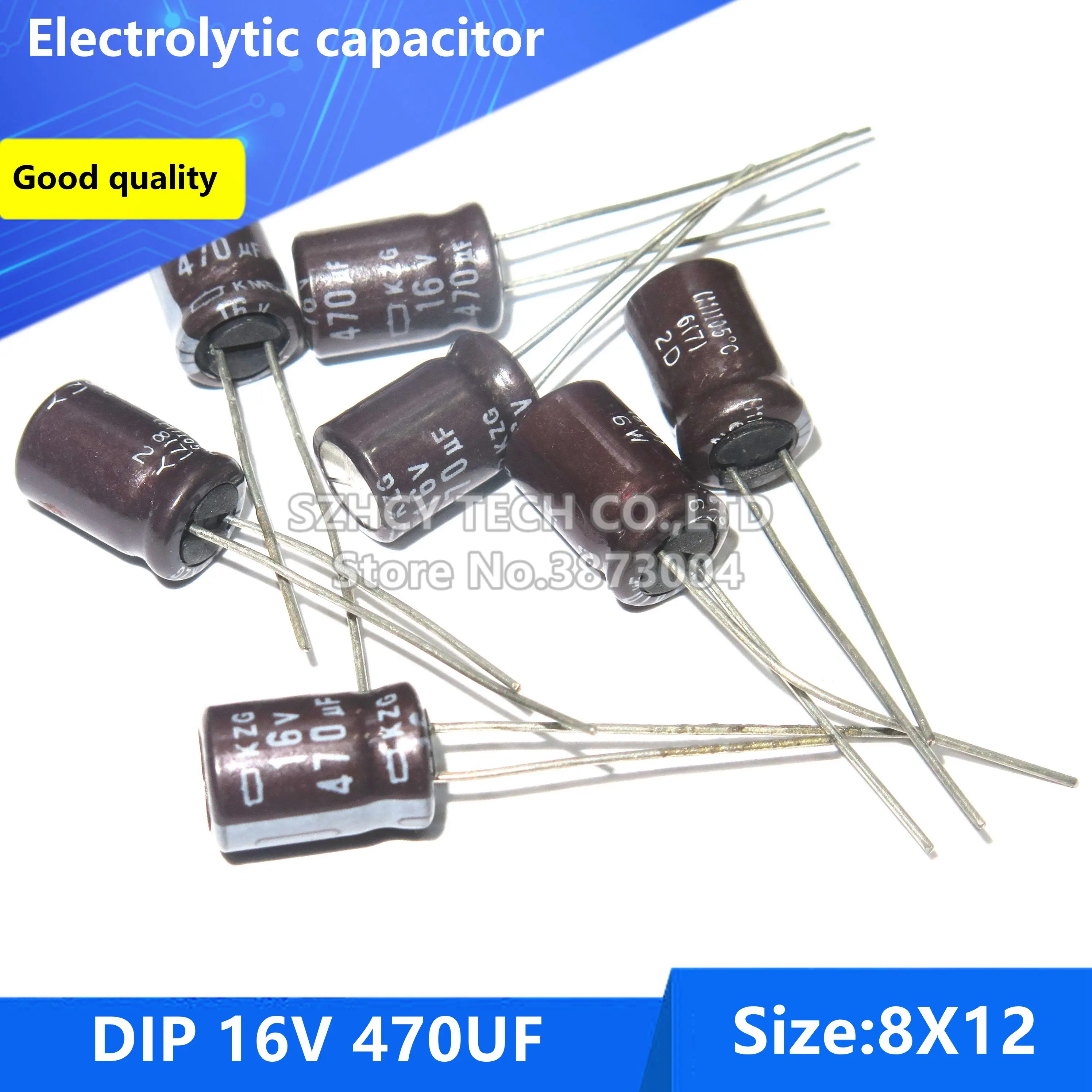 100pcs DIP 16V 470UF 812 Electrolytic capacitor