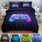 Комплект постельного белья для мальчиков, с 3d-ручками, пододеяльник, двойнойКоролевский размер, для геймеров, одеяло для дома
