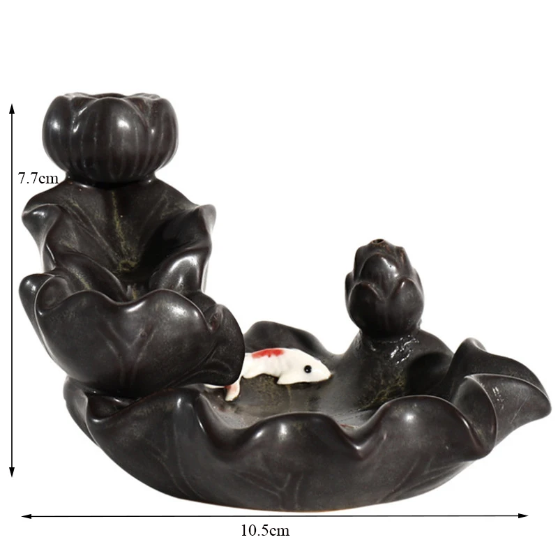 Керамическая курильница в виде лотоса для пруда и рыбы подставка благовоний