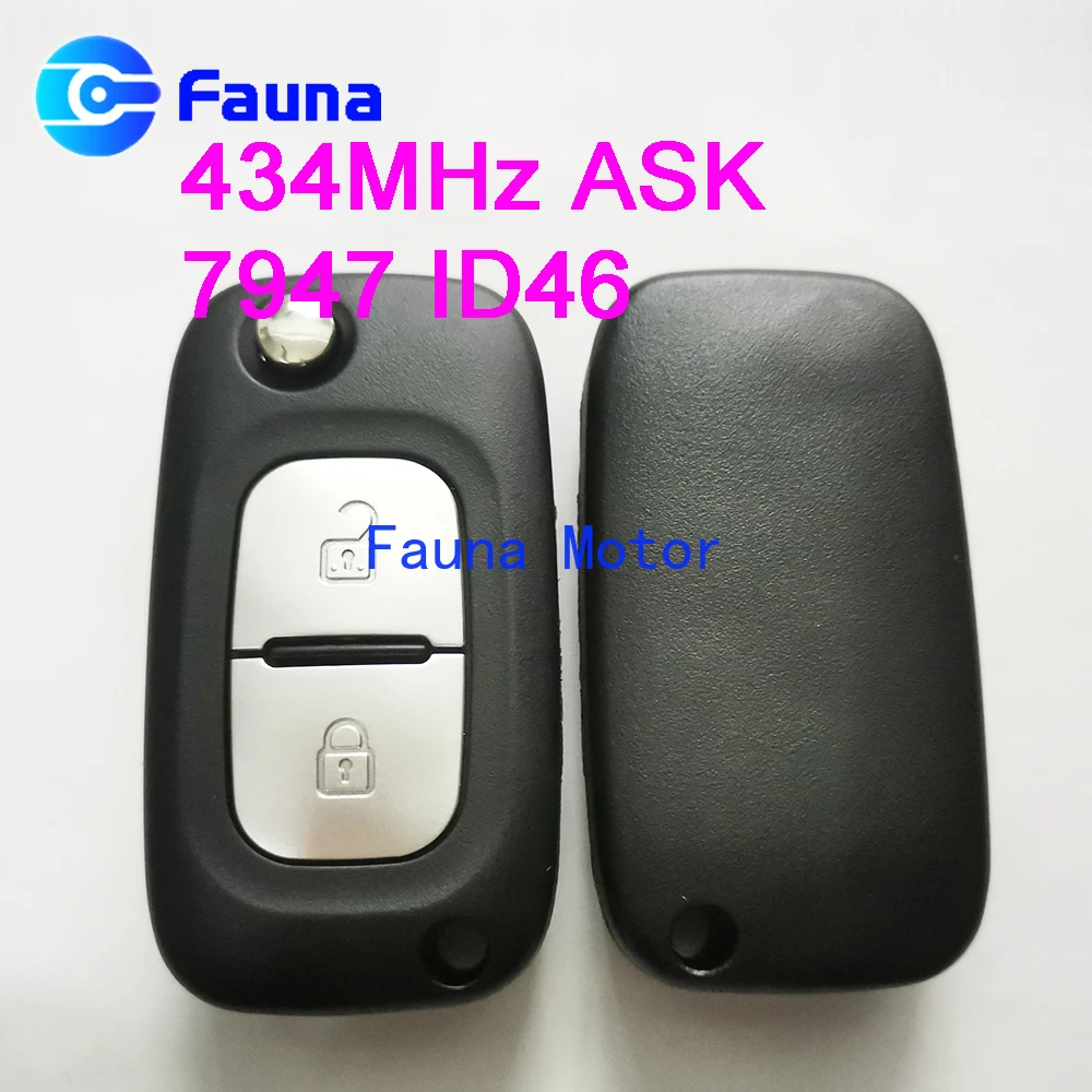 2 Button 434MHz ASK Flip Remote Control Key For Renault With PCF7947 ID46 Chip | Автомобили и мотоциклы