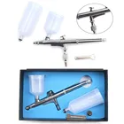 Аэрограф 20cc 40cc, краскопульт двойного действия, 0,2 мм, 0,3 мм, 0,5 мм, быстрое соединение, подача гравитации, татуировки, Нейл-арт, автомобильная краска