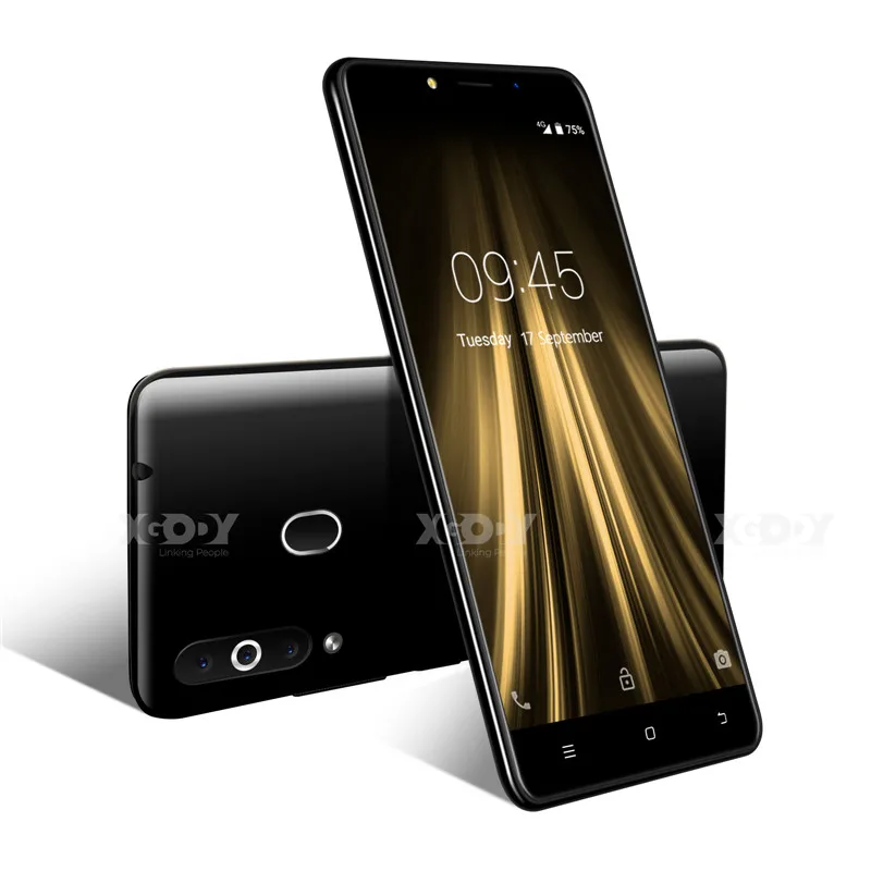 Мобильный телефон XGODY, 4G, отпечаток пальца, 2 ГБ, 16 ГБ, Android 6,0, смартфон, две sim-карты, 5,5 дюймов, 18:9, MTK6737, четыре ядра, 5 Мп, gps, мобильный телефон K20 Pro - Цвет: Black