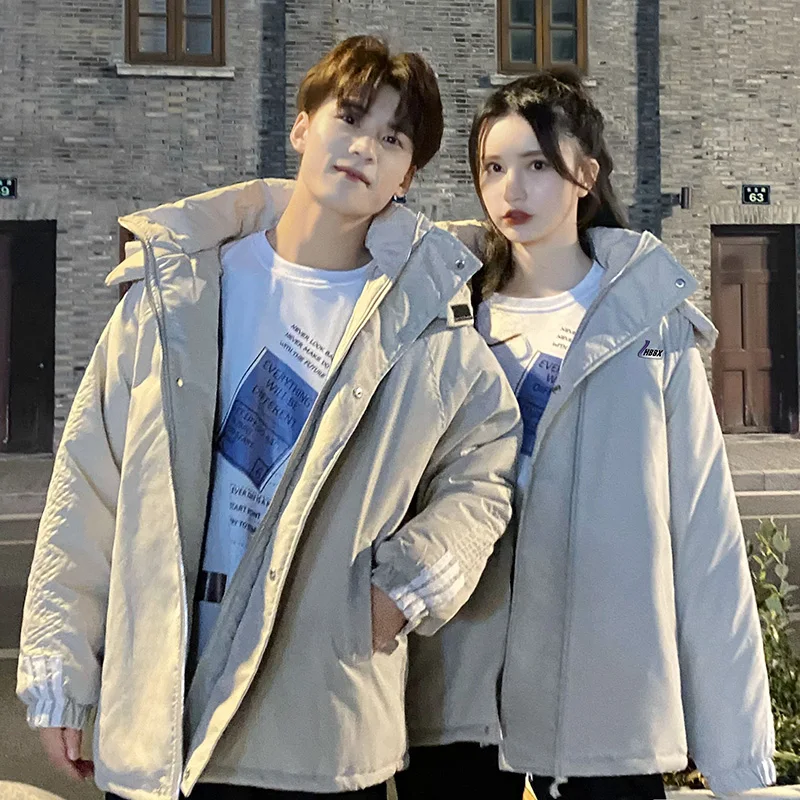 Brand New 2021 Thick Warm Men Winter Jacket Parka Casual Loose Harajuku Mens Oversized Parkas Coats Hooded Print  FashionClothes