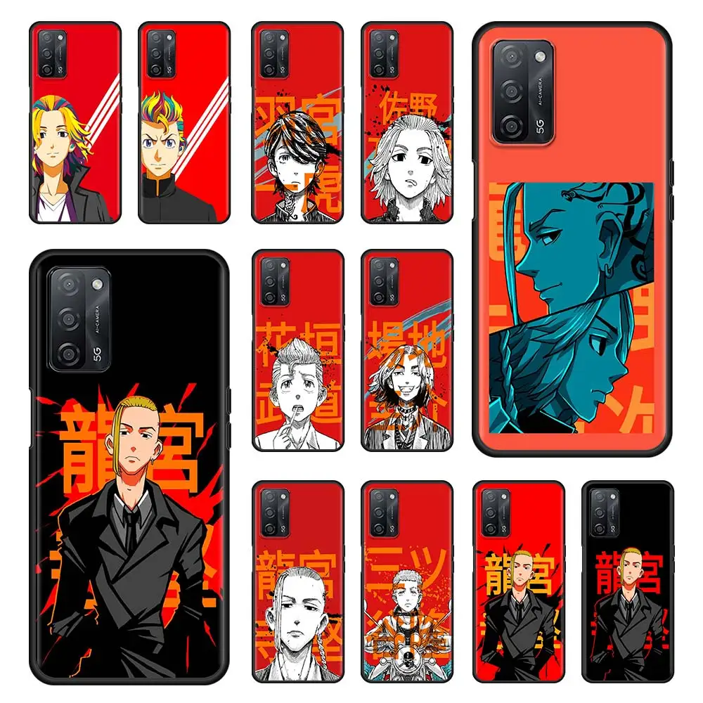 

Tokyo Revengers Silicone Phone Case For Oppo A53 A93 A52 Find X2 Lite Reno4 Reno6 Pro A94 A74 A55 A7 A95 K9 Black Soft Cover