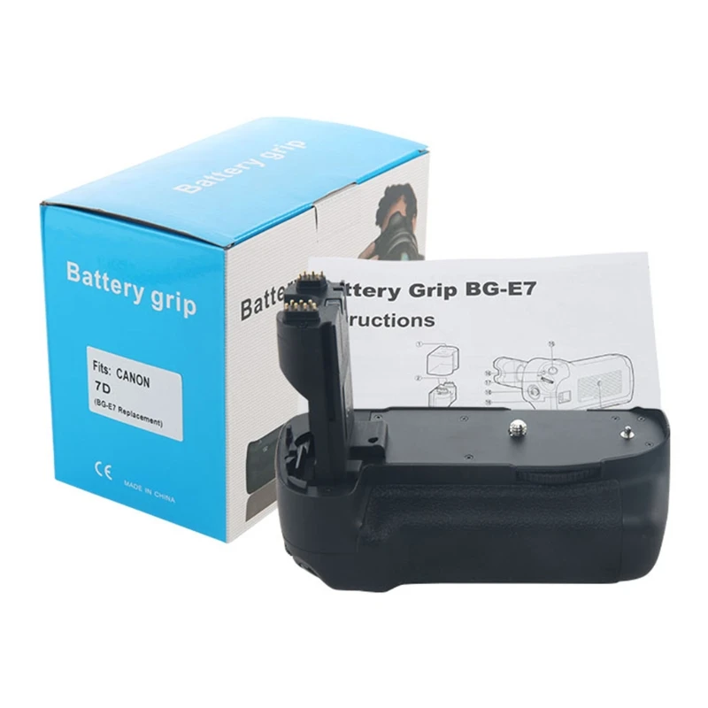 

2022 BG-E7 Vertical Battery Grip Replacement LP-E6 Battery Holder Pack Multi-Function Battery Handle Grip Compatible with 7D