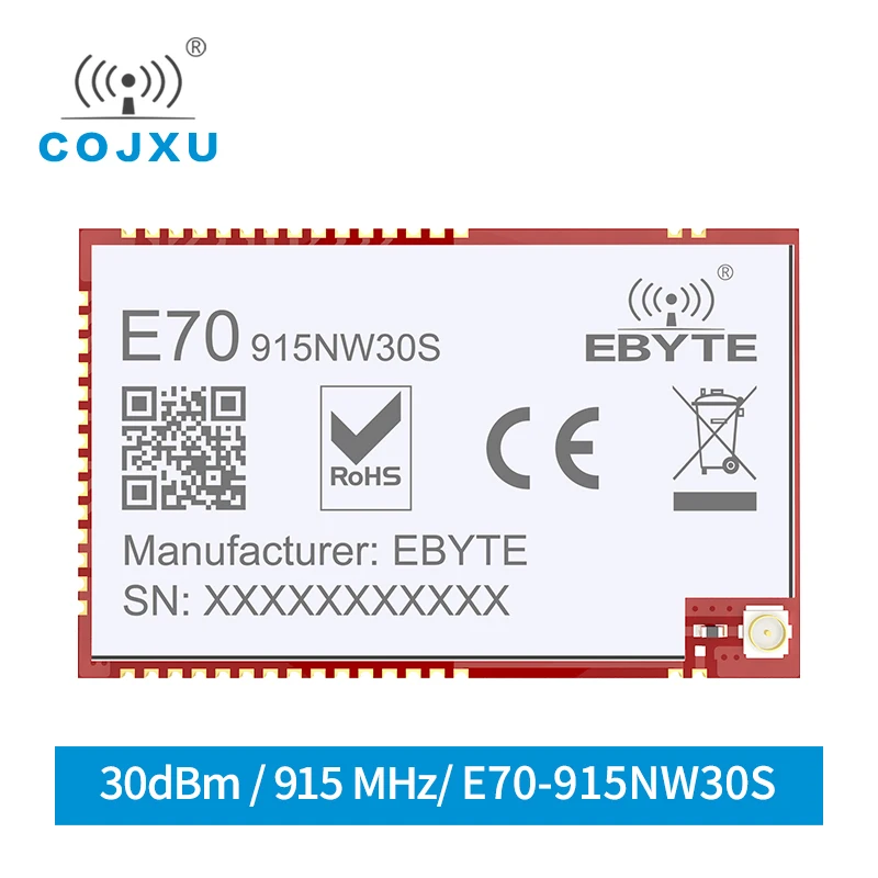 915MHz SoC UART Wireless Module Transceiver Star Network  uhf 30dBm IPEX Antenna  Transmitter Receiver cojxu E70-915NW30S