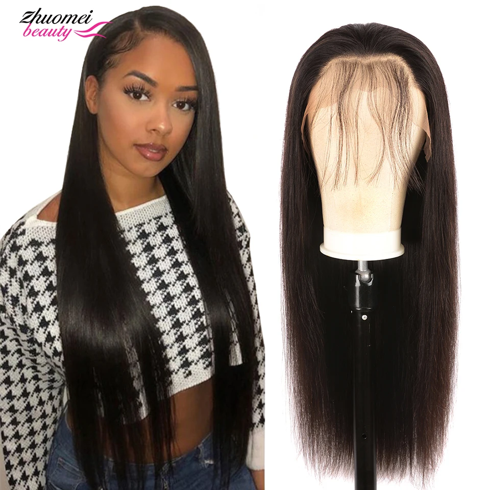 Парик Из прямых волос на сетке парик из спереди 360 плотности 180 спереди|Парик