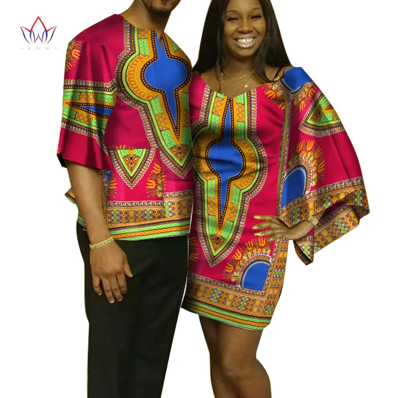 Dashiki Couples Clothes African Dresses for Women and Men Shirt African Clothes for Lovers Traditional African Clothing WYQ96