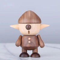 modern nordic wooden french bulldog statue hobbit figurines home decor desk decoration accessories art ornaments toy gifts