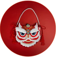 2021 women patchwork pearl tassel chinese traditonal dancing lion beast panelled girl dinner bags shoulder crossbody bags totes