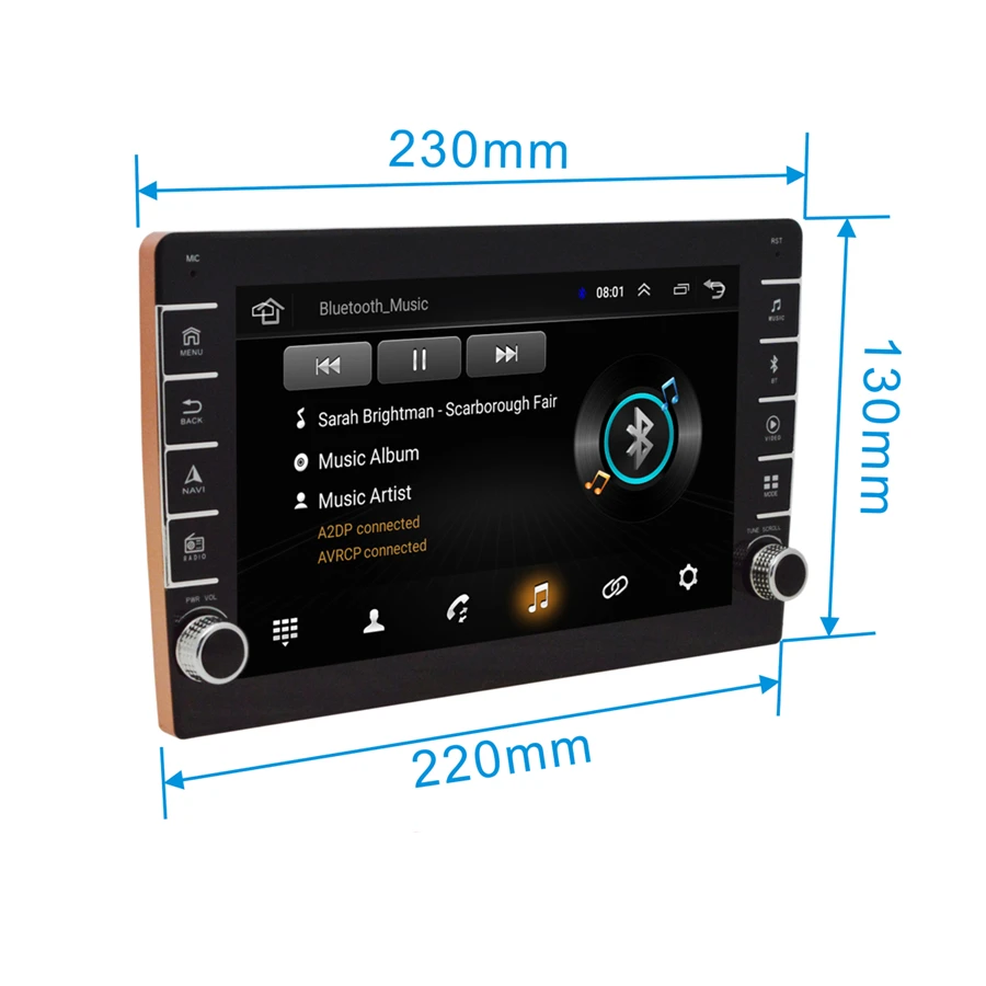 Автомобильный стерео-радиоприемник 2DIN ультратонкий 8 дюймов Android 1 2 Гб ОЗУ 32 ПЗУ с