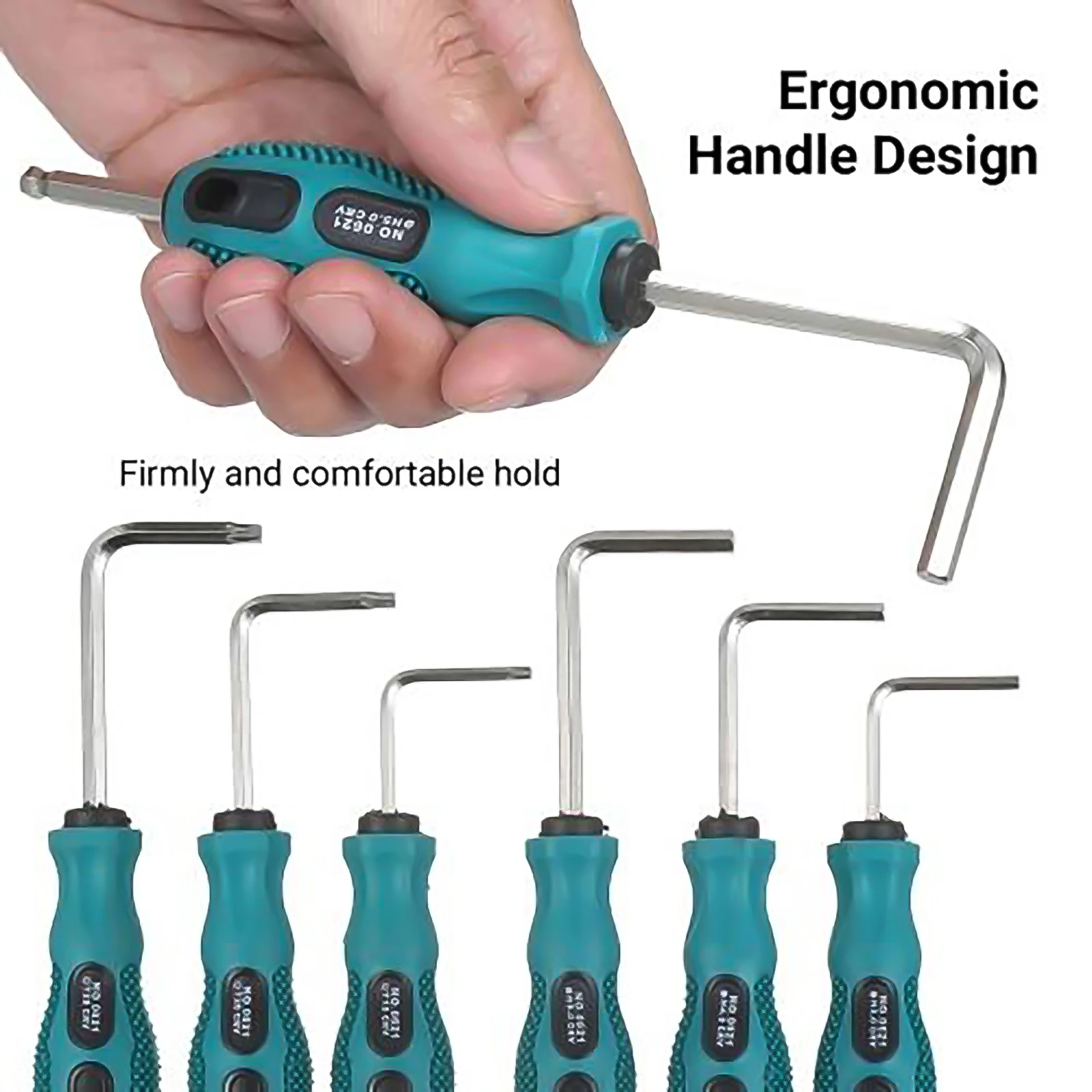 

6PCS Portable Hex Wrench Set Hexagonal Screwdriver Wrenches H5 H4 H3 T15 T20 T25 Allen Keys Hand Tools with Soft TPU Handle