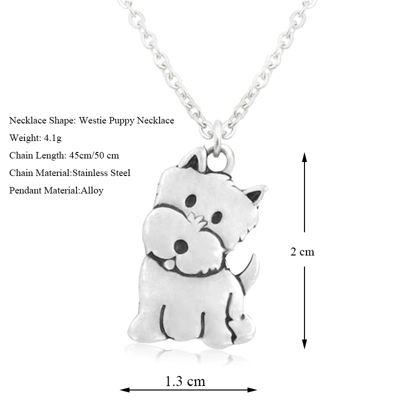 Fashion Westie &amp West Highland Dog Puppy Pendant Necklace For Women Men Stainless Steel Chain Mom Lover Jewelry | Украшения и
