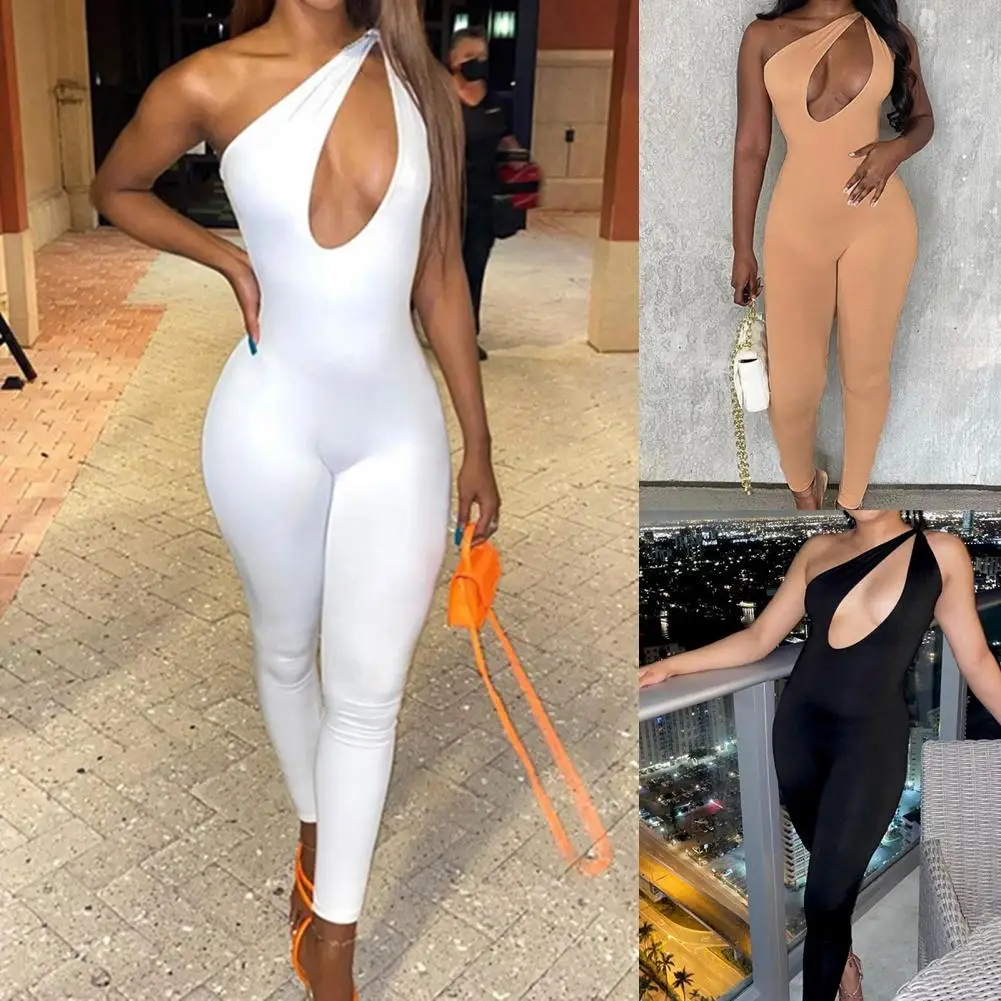 

Solid Color Jumpsuit 2021 Good Workmanship Streetwear Sexy Knot Sleeveless Lady Jumpsuit for Stage Show