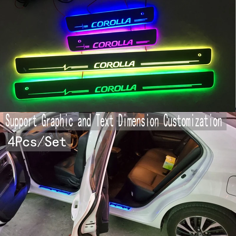 4 шт./применимо к цветной светодиодной подсветке Corolla дверной порог