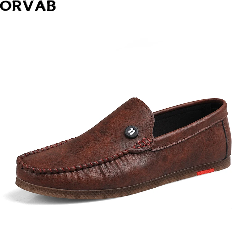 

Loafers Men Men Casual Shoes 2020 Spring Autumn Red Black Fashion Men Shoes Comfortable Breathable Driving Mens Casual Shoes