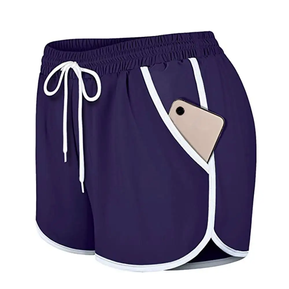 

Women's Casual Shorts Pocket Sports Fitness Running Tennis Breechcloth Female High Elastic Waist Hot Loose Wide Leg Shorts
