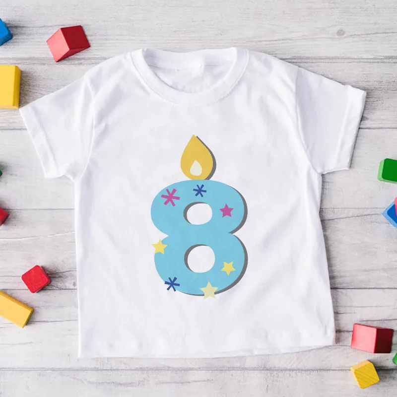 Camiseta de 0 a 9 a&ntilde;os para ni&ntilde;os, ropa de fiesta de cumplea&ntilde;os, camisetas de verano-0