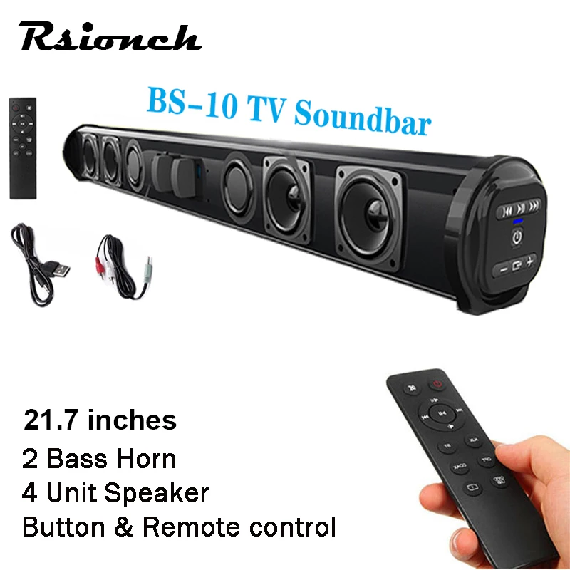 Rsionch мощный портативный ТВ звуковой бар динамик s проводной и беспроводной Bluetooth