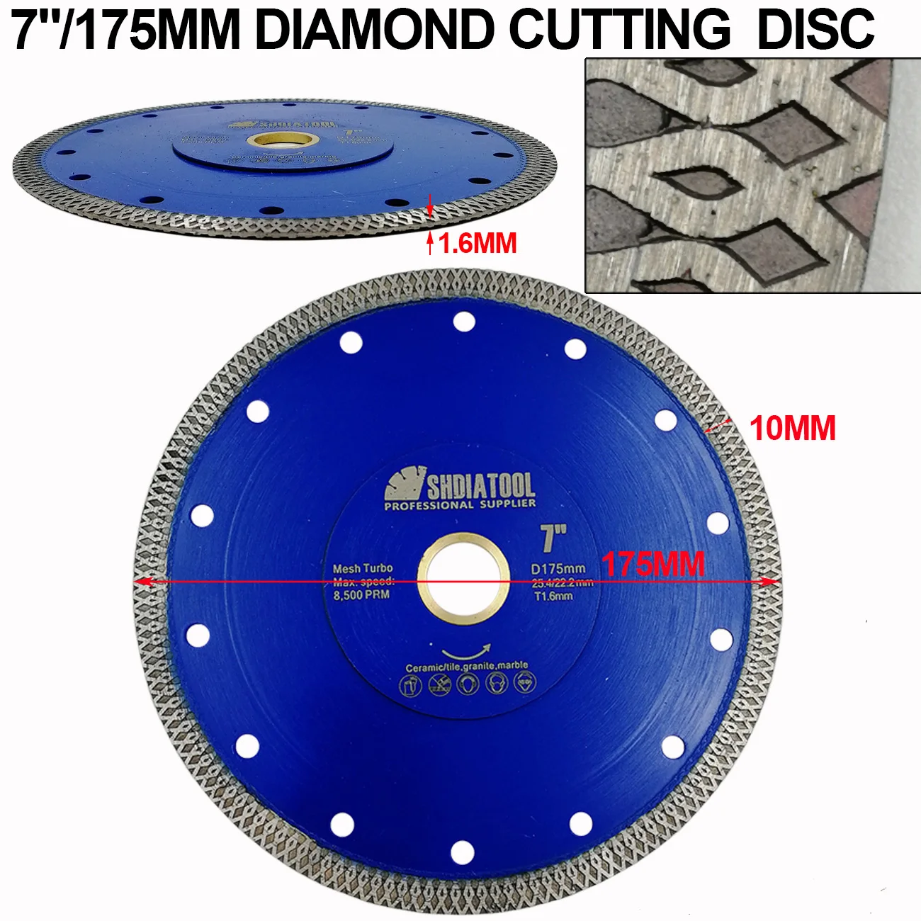 

1pc Hot-Pressed Sintered Diamond Cutting Disc X Mesh Turbo Rim Segment Circular Saw Blade Dia 4" 4.5" 5" 7"8"9" 10"12"