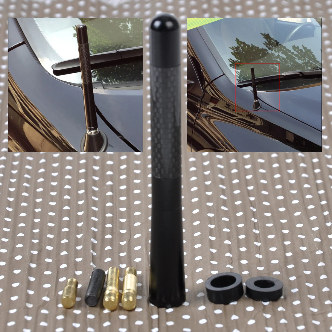 Автомобильная антенна AM/FM 4 7 дюйма алюминиевая из углеродного волокна подходит