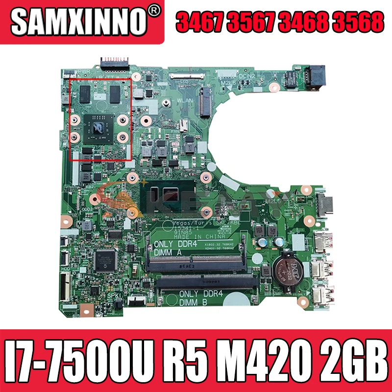 

I7-7500U R5 M420 2GB For Dell Vostro 3467 3567 3468 3568 Laptop Motherboard 15341-1 91N85 CN-0KDKDJ KDKDJ Mainboard 100%Tested