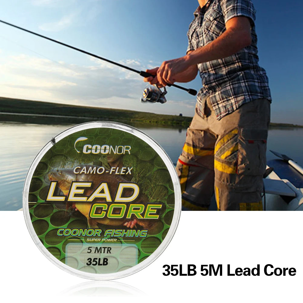 Lixada рыболовная леска 35lb / 45lb 55lb 5 м Leadcore плетеная камуфляжная для ловли карпа волос
