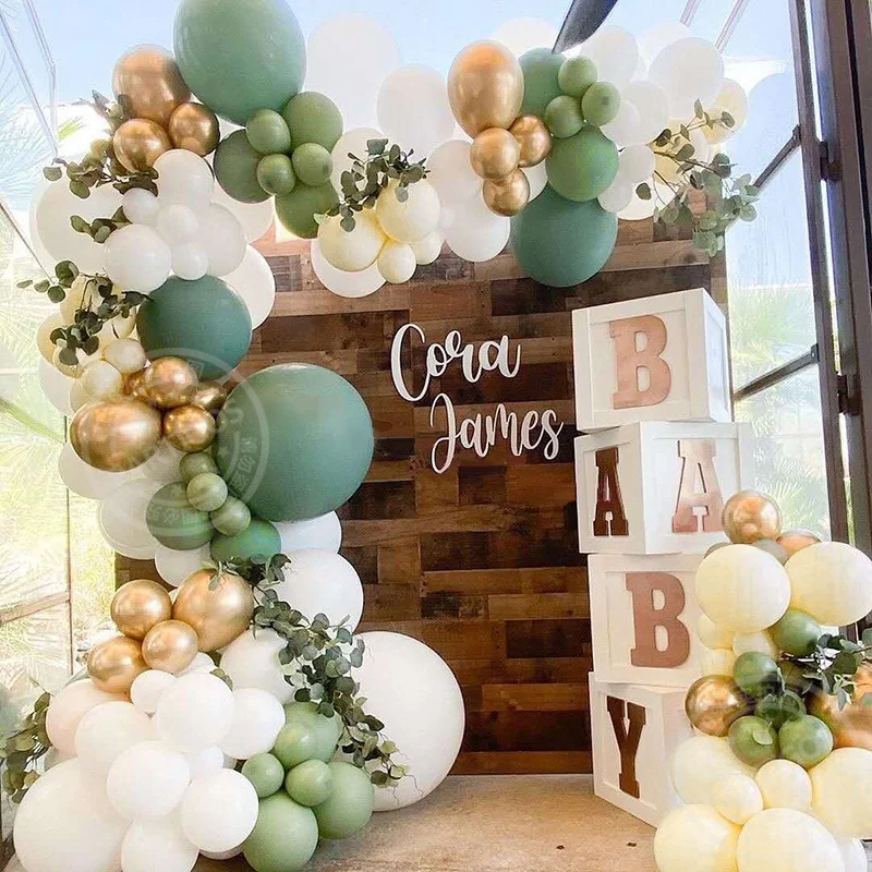 

Juego de arco de guirnalda de globos de Retro verde para niños, decoración de aguacate verde, decoraciones para fiesta de