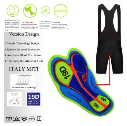 

2021 Cycling Bib Shorts Summer Coolmax 19D Gel Pad Bike Tights MTB Ropa Ciclismo Moisture Wicking Bicycle Pants cycling shorts
