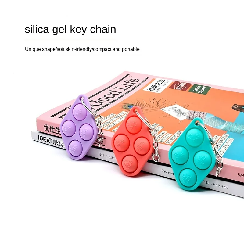 

Foxmind Fidget Decompression Keychain Finger Bubble Toy Environmentally Friendly Silicone Bubble Key Ring