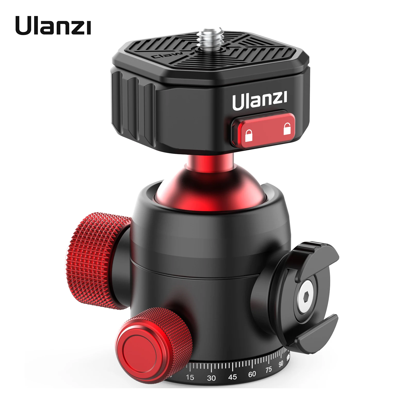 

Ulanzi U100 Claw Quick Release Panoramic Ball Head Tripod Ballhead Adapter 360 Rotation 20KG Load Capacity with Cold Shoe Mount