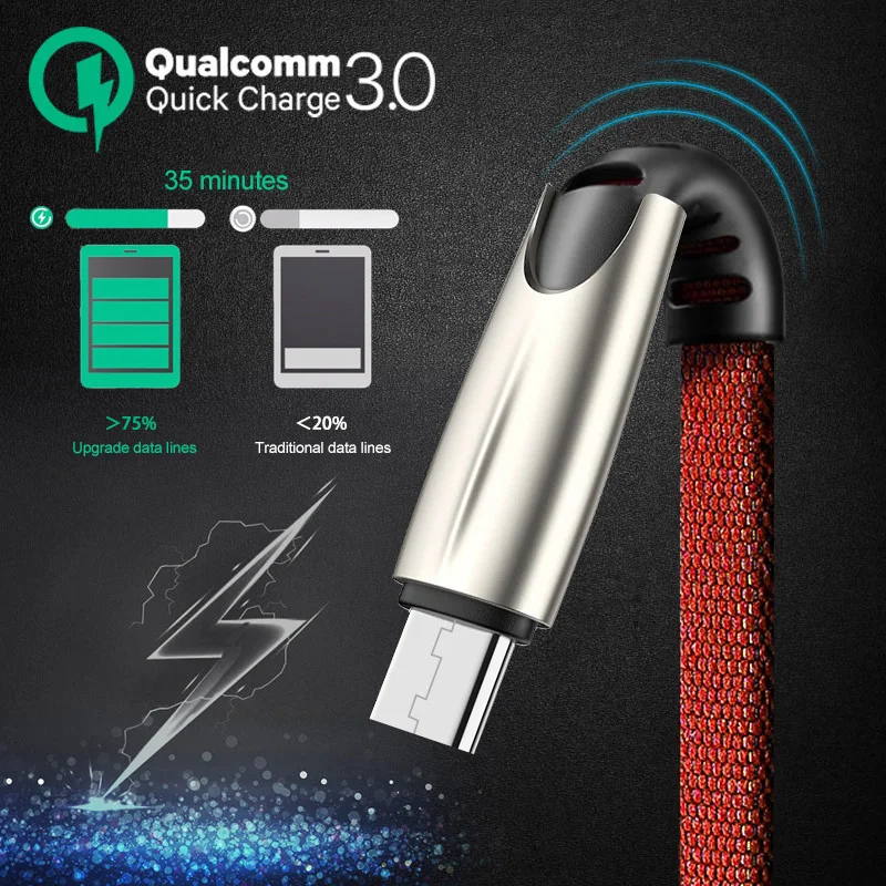 3A USB Type C Cable For Samsung S9 S10 Fast Charging Data Cord Phone Charger Xiaomi Redmi Note 7 8 Huawei | Мобильные телефоны и